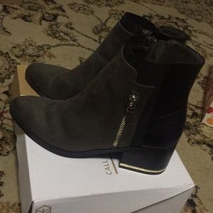 Khaki & Black Bootie